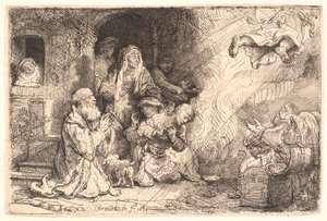 Anioł odchodzi z rodziny Tobita autorstwa Rembrandt van Rijn