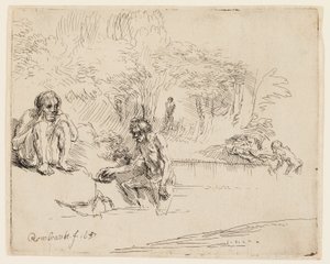 Kąpiący się autorstwa Rembrandt van Rijn