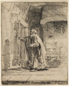 Ślepota Tobita: większa płyta autorstwa Rembrandt van Rijn