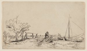 Most w Klein Kostverloren na Amstel autorstwa Rembrandt van Rijn