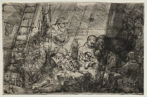 Obrzezanie w stajni autorstwa Rembrandt van Rijn