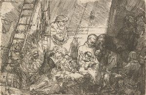 Obrzezanie w stajni, 1654. autorstwa Rembrandt van Rijn