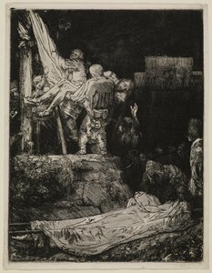 „Zjęcie z krzyża” w świetle pochodni autorstwa Rembrandt van Rijn