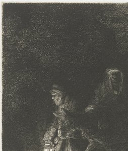 Ucieczka do Egiptu Lot do Egiptu: nocny kawałek autorstwa Rembrandt van Rijn
