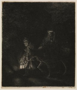 Ucieczka do Egiptu (utwór nocny) autorstwa Rembrandt van Rijn
