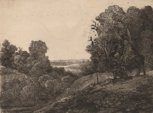 Ucieczka do Egiptu: Zmieniony z Seghers, c. 1653. autorstwa Rembrandt van Rijn