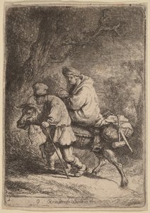 Ucieczka do Egiptu: Mała autorstwa Rembrandt van Rijn