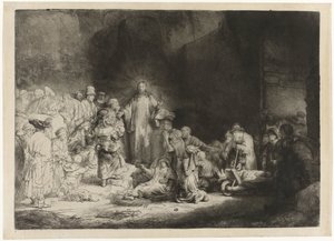 Nadruk Stu Guldenów autorstwa Rembrandt van Rijn