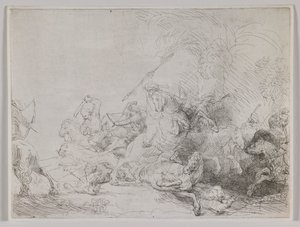 Wielkie polowanie na lwa autorstwa Rembrandt van Rijn
