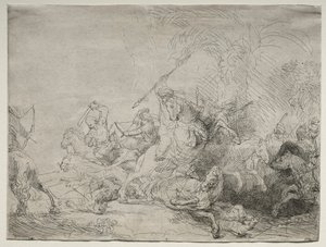 Wielkie polowanie na lwa, 1641. autorstwa Rembrandt van Rijn