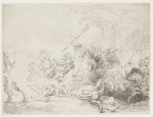 Wielkie polowanie na lwa, 1641 autorstwa Rembrandt van Rijn