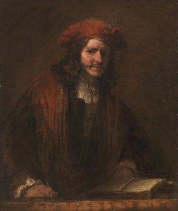 Człowiek w czerwonej czapce, c. 1660 autorstwa Rembrandt van Rijn