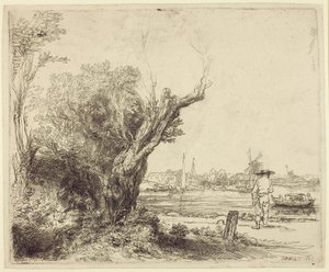 Omval, 1645 (trawienie i sucha igła na papierze) autorstwa Rembrandt van Rijn