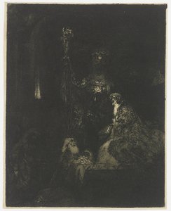 Ofiarowanie w świątyni Prezentacja w świątyni w mroczny sposób autorstwa Rembrandt van Rijn