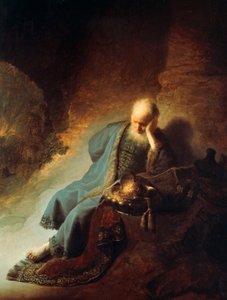 Prorok Jeremiasz opłakujący zniszczenie Jerozolimy, 1630 autorstwa Rembrandt van Rijn