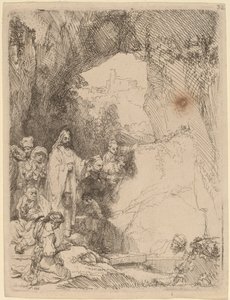 Wskrzeszenie Łazarza: mały talerz autorstwa Rembrandt van Rijn