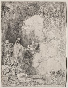 Wskrzeszenie Łazarza: mały talerz autorstwa Rembrandt van Rijn