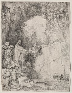 Wskrzeszenie Łazarza: mały talerz, 1642. autorstwa Rembrandt van Rijn