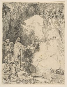 Wskrzeszenie Łazarza, mała tabliczka, 1642 r. autorstwa Rembrandt van Rijn
