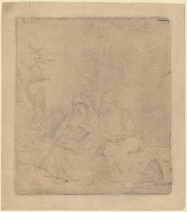 Reszta w locie: lekko wyryte autorstwa Rembrandt van Rijn