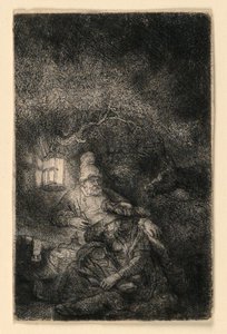 Reszta lotu do Egiptu: kawałek nocy autorstwa Rembrandt van Rijn