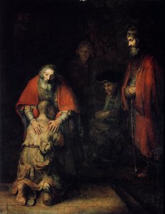 Powrót syna marnotrawnego, c1668 autorstwa Rembrandt van Rijn