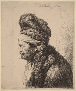 Druga głowa orientalna autorstwa Rembrandt van Rijn