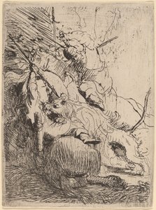 Polowanie na małe lwa (z jednym lwem) autorstwa Rembrandt van Rijn