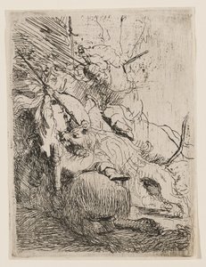 Polowanie na małego lwa (z jednym lwem) autorstwa Rembrandt van Rijn