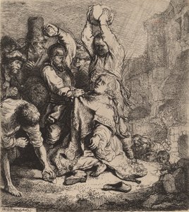 Ukamienowanie św. Szczepana, 1635. autorstwa Rembrandt van Rijn