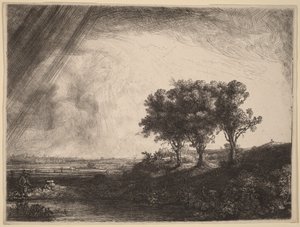 Trzy drzewa autorstwa Rembrandt van Rijn