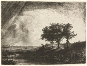 Trzy drzewa autorstwa Rembrandt van Rijn