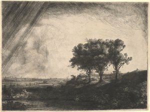 Trzy drzewa autorstwa Rembrandt van Rijn
