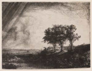 Trzy drzewa autorstwa Rembrandt van Rijn