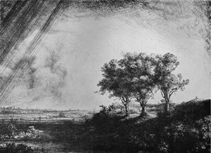 Trzy drzewa, 1643 autorstwa Rembrandt van Rijn