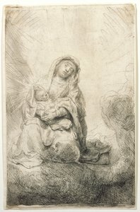 Madonna z Dzieciątkiem w chmurach autorstwa Rembrandt van Rijn