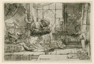 Dziewica z Dzieciątkiem z kotem i wężem autorstwa Rembrandt van Rijn