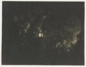 Adoracja pasterzy: kawałek na noc autorstwa Rembrandt van Rijn