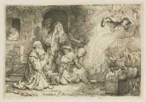 Anioł odchodzący z rodziny Tobiasza autorstwa Rembrandt van Rijn