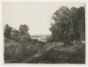 Ucieczka do Egiptu: przerobiona rycina autorstwa Seghersa autorstwa Rembrandt van Rijn