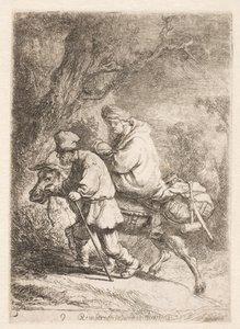Ucieczka do Egiptu: mały talerz autorstwa Rembrandt van Rijn