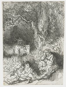 Śpiący pasterz autorstwa Rembrandt van Rijn