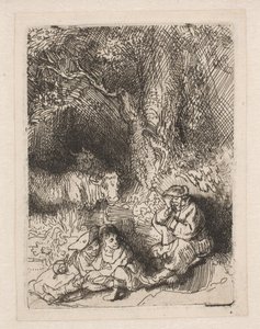 Śpiący pasterz autorstwa Rembrandt van Rijn