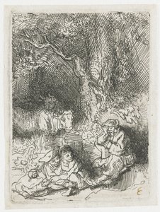 Śpiący pasterz autorstwa Rembrandt van Rijn