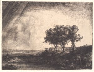 Trzy drzewa autorstwa Rembrandt van Rijn