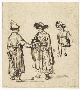Trzech Azjatów prowadzących rozmowę autorstwa Rembrandt van Rijn