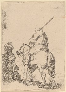Żołnierz w turbanie na koniu autorstwa Rembrandt van Rijn