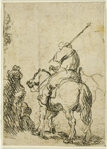 Żołnierz w turbanie na koniu autorstwa Rembrandt van Rijn