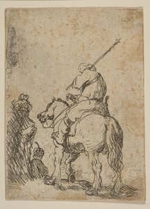 Żołnierz w turbanie na koniu, ca. 1629. autorstwa Rembrandt van Rijn