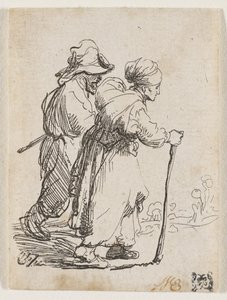 Dwoje włóczęgów – mężczyzna i kobieta autorstwa Rembrandt van Rijn